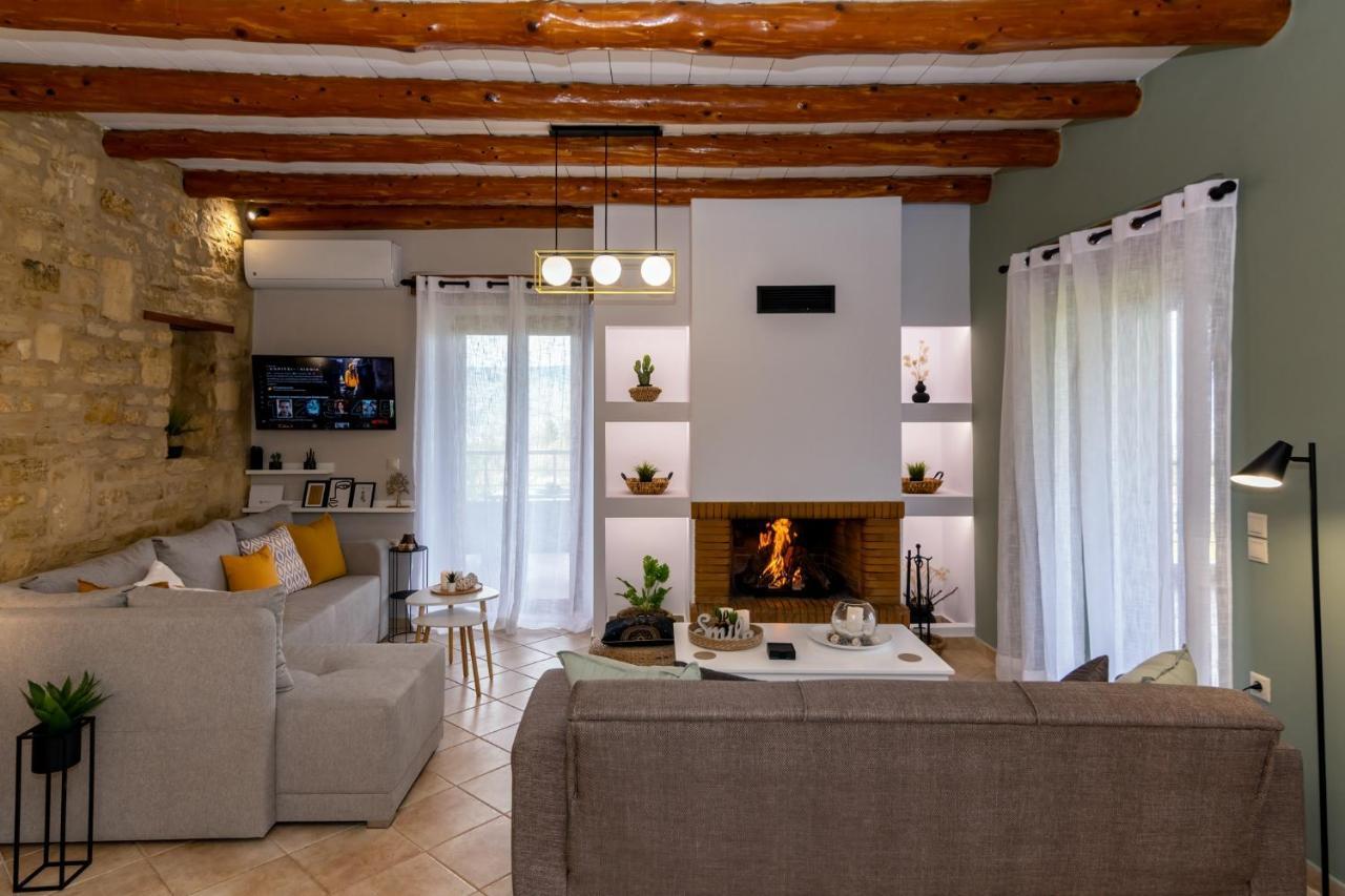 Stone Villa Halepa With Panoramic View. Neon Khorion  Exterior foto