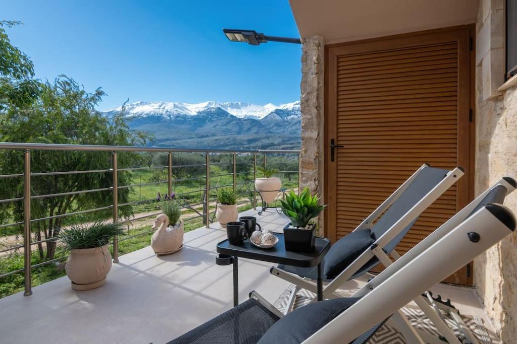 Stone Villa Halepa With Panoramic View. Neon Khorion  Exterior foto