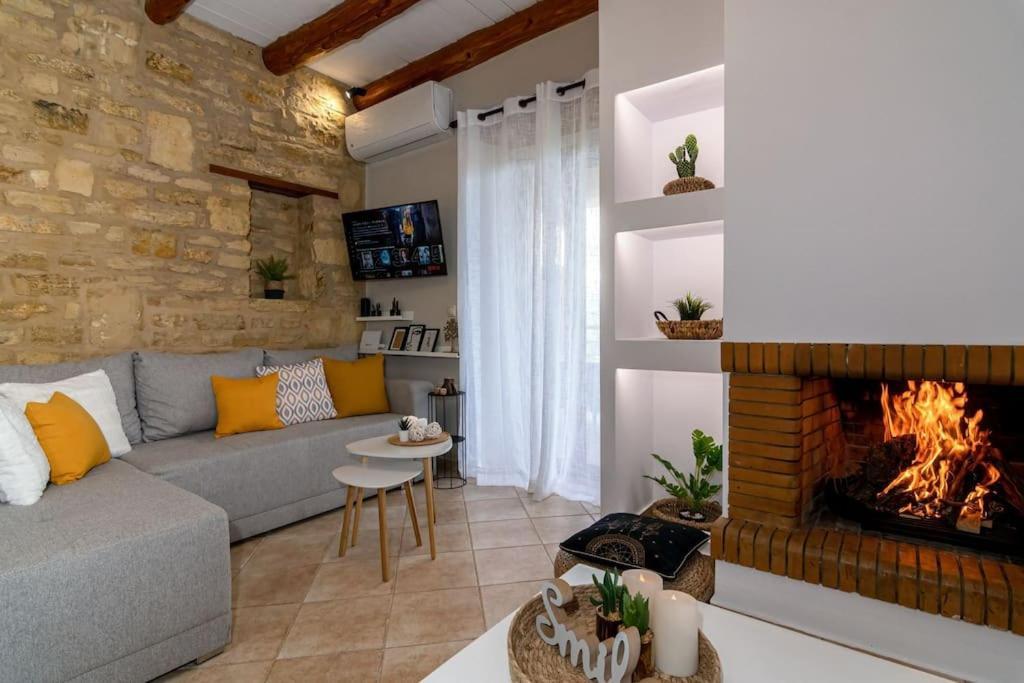 Stone Villa Halepa With Panoramic View. Neon Khorion  Exterior foto