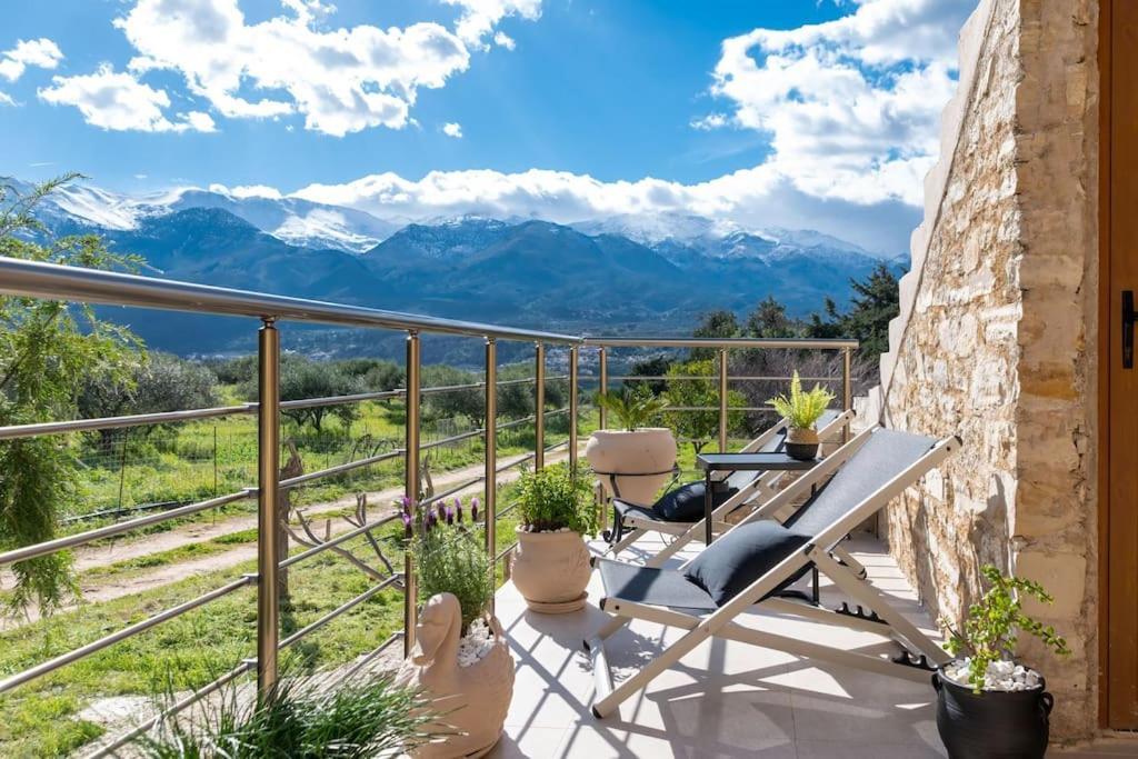 Stone Villa Halepa With Panoramic View. Neon Khorion  Exterior foto