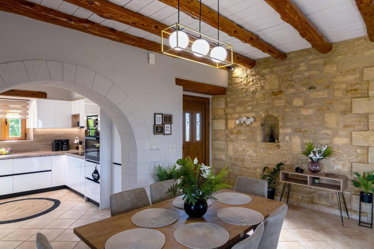 Stone Villa Halepa With Panoramic View. Neon Khorion  Exterior foto