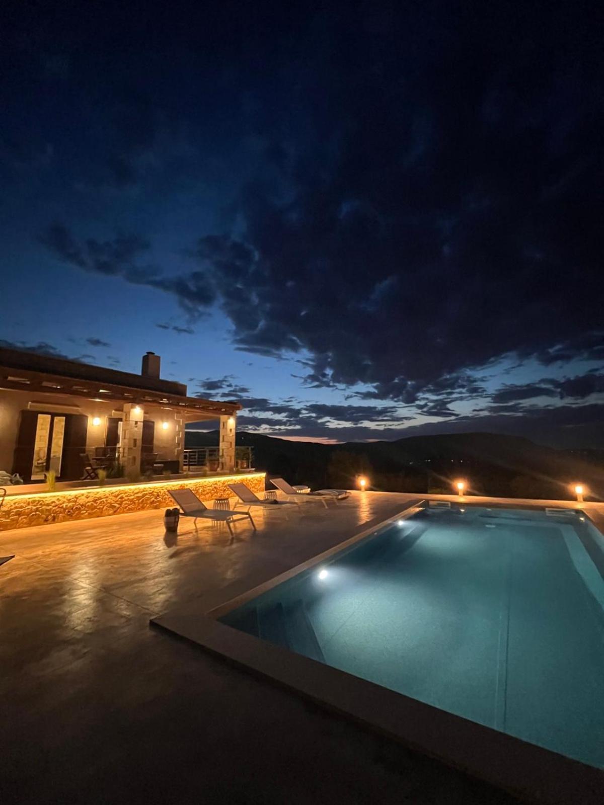 Stone Villa Halepa With Panoramic View. Neon Khorion  Exterior foto