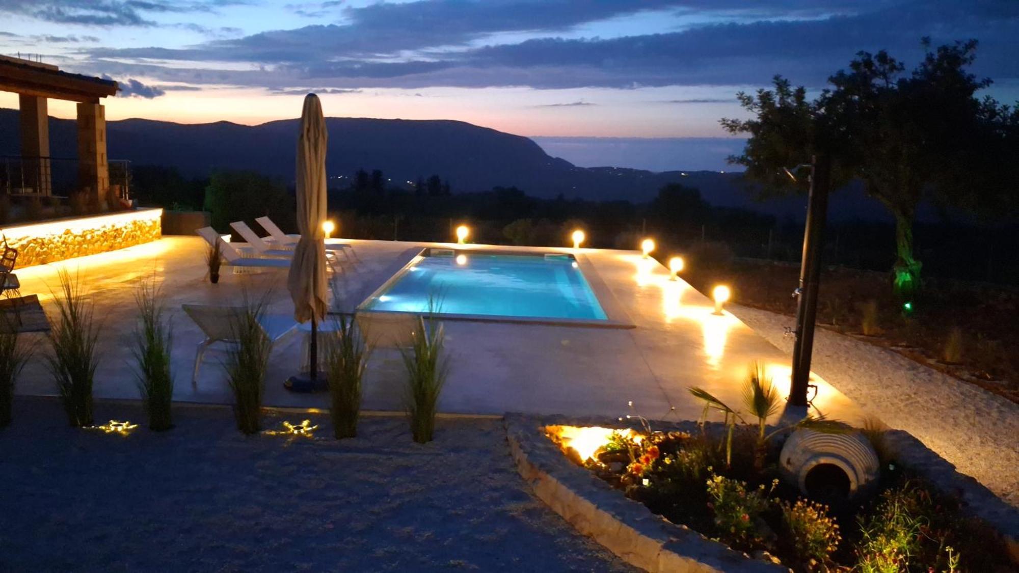 Stone Villa Halepa With Panoramic View. Neon Khorion  Exterior foto