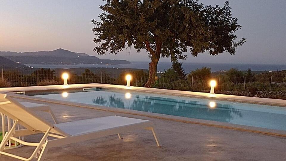 Stone Villa Halepa With Panoramic View. Neon Khorion  Exterior foto